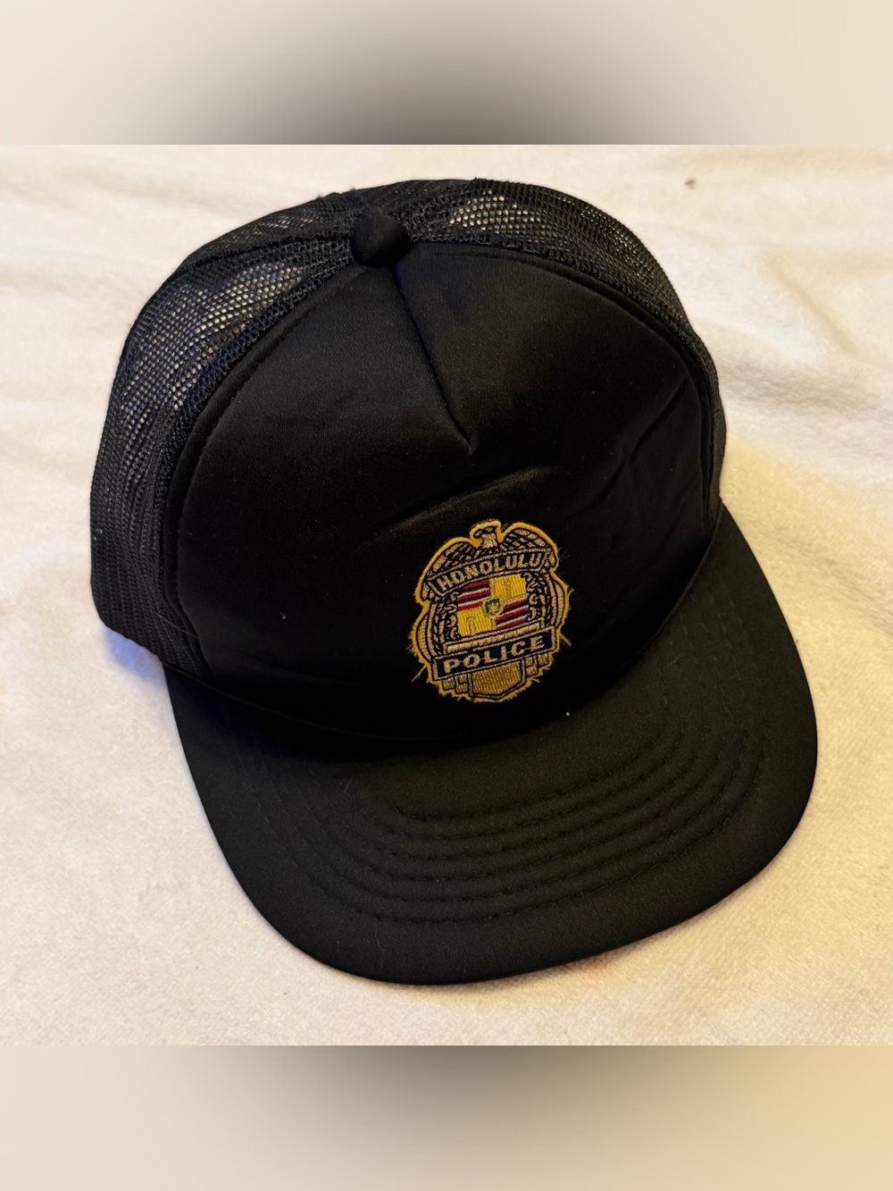 Honolulu Police Embroidered Black Trucker Cap